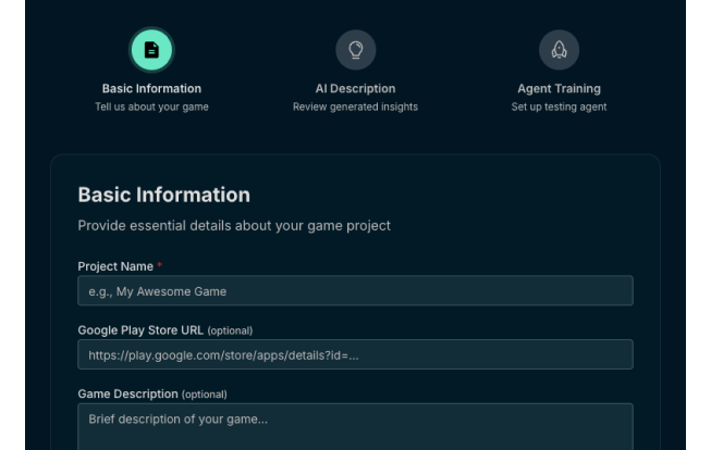 BugHunter setup project form